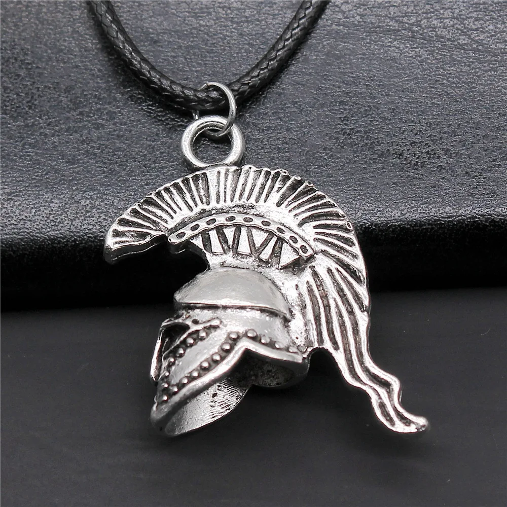 Ожерелье-цепочка из искусственной кожи унисекс, винтажная 3d-подвеска в ретро-стиле, Искусственная черная кожаная веревка, 2 цвета, 36x28x14 мм