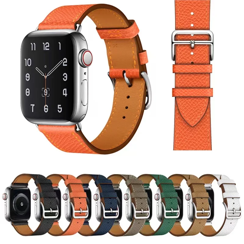 Leather strap for Apple Watch 7 45mm 41mm Comfortable sports bracelet wristband for iWatch 6 5 4 SE 44mm 40mm Series 3 42mm 38mm