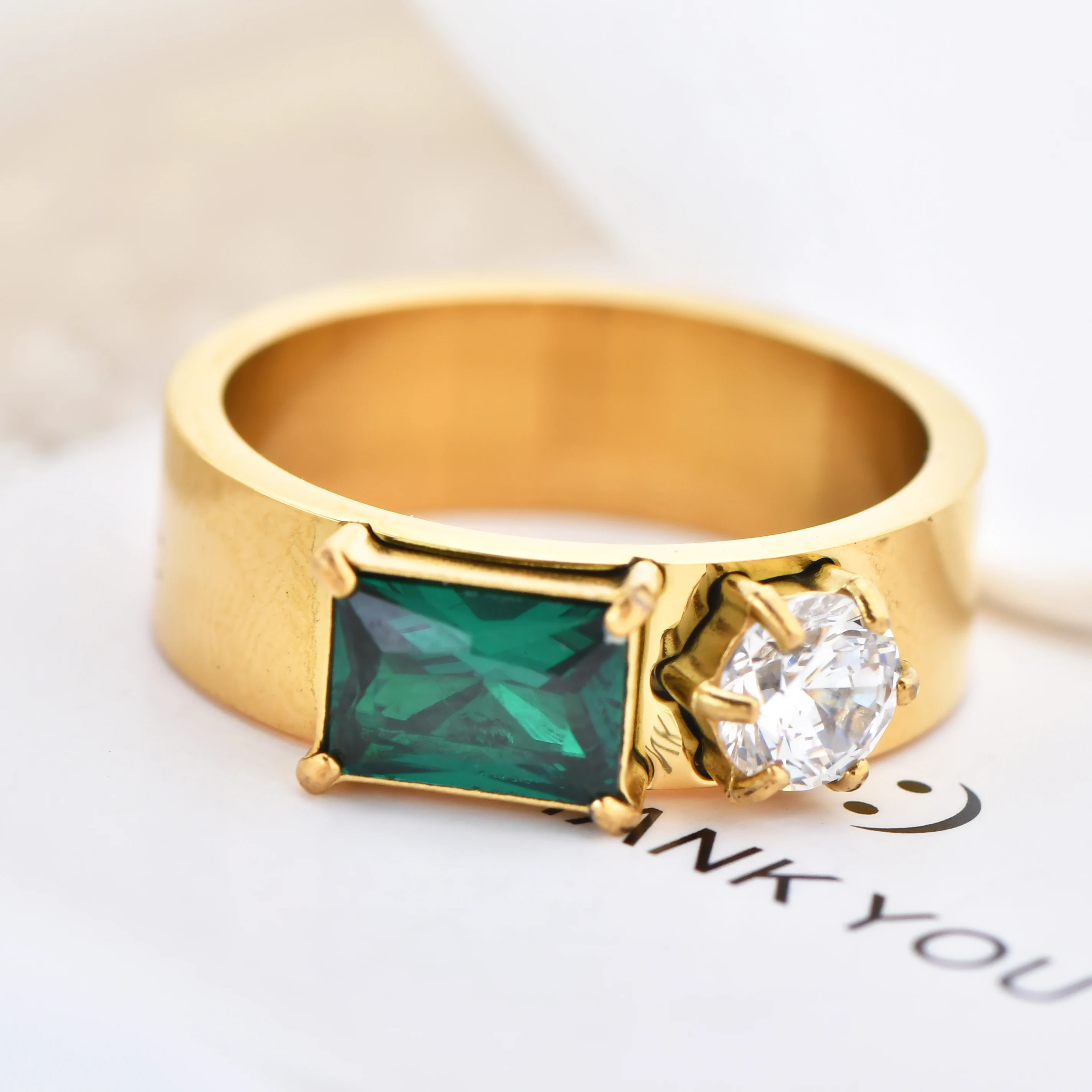 Трансграничное французское ретро изумрудное кольцо с цирконом Aaa элитное модное