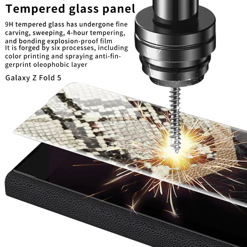 Luxury Flip Mirror Phone Case for Samsung Galaxy Z Fold5 Case All-inclusive Shockproof Shell for Samsung Z Fold 5 Case