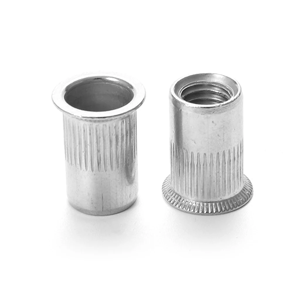 

100 Pieces Set Stainless Steel Threaded Portable Rivet Nut Woodworking Nutserts Home Office Insertion Nuts Spare Parts