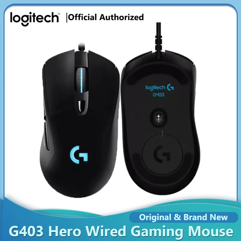 

Logitech G403 HERO GAMING MOUSE RGB Gaming Mouse Max 25600DPI Wired Mouse Sensor HERO 25K Adjustable Office Mice Backlight