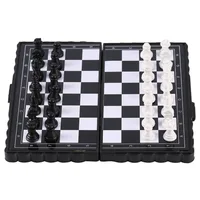 2023 1 Set Mini International Chess Folding Magnetic Plastic Chessboard Board Game Portable Kid Toy Portable Outdoor Chess Set 1