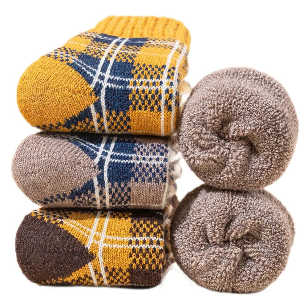 5 Pairs Wool Socks for Women Hiking Warm Super Thick Cozy Boot Winter Thermal Work Soft Middle Tube Ladies Crew Socks