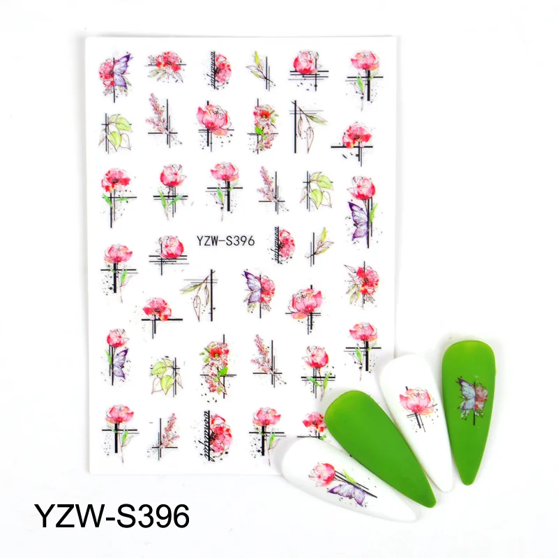 

1 шт. 3D наклейки для ногтей, самоклеющиеся наклейки с цветами и листьями, буквы, декоративные наклейки для дизайна ногтей, инструмент для диз...