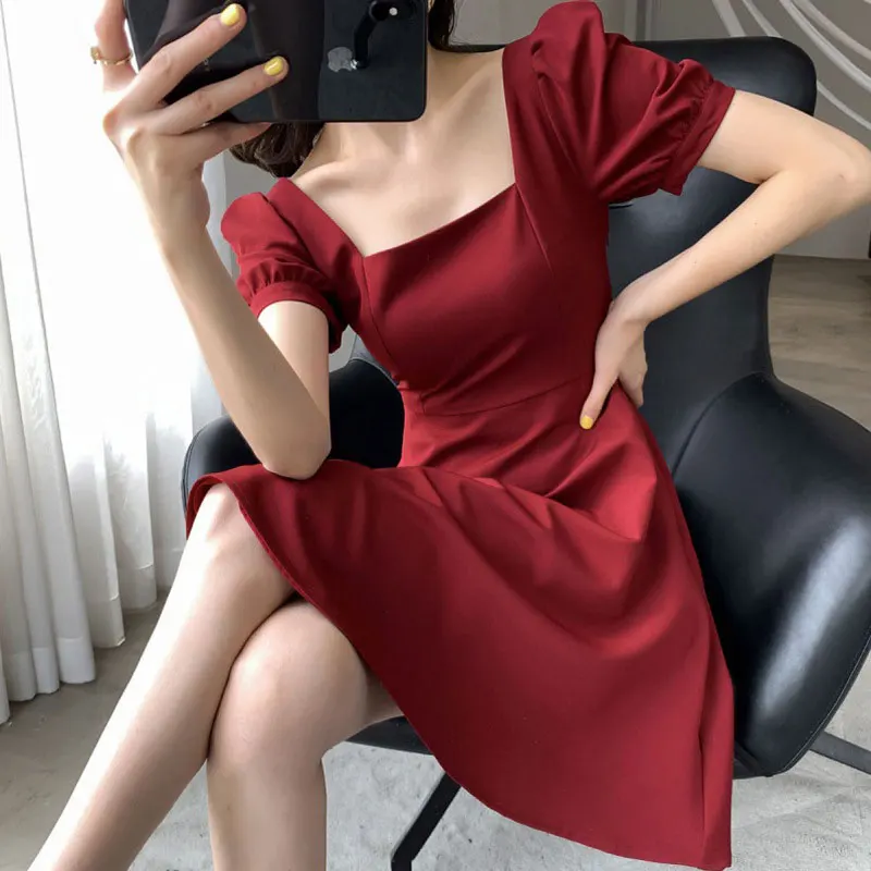 

Ladies Red Sexy Prom Tea Break Dress Elaborate Knee Length Temperament Hepburn Little Black Dresses White Elegant for Women 2022