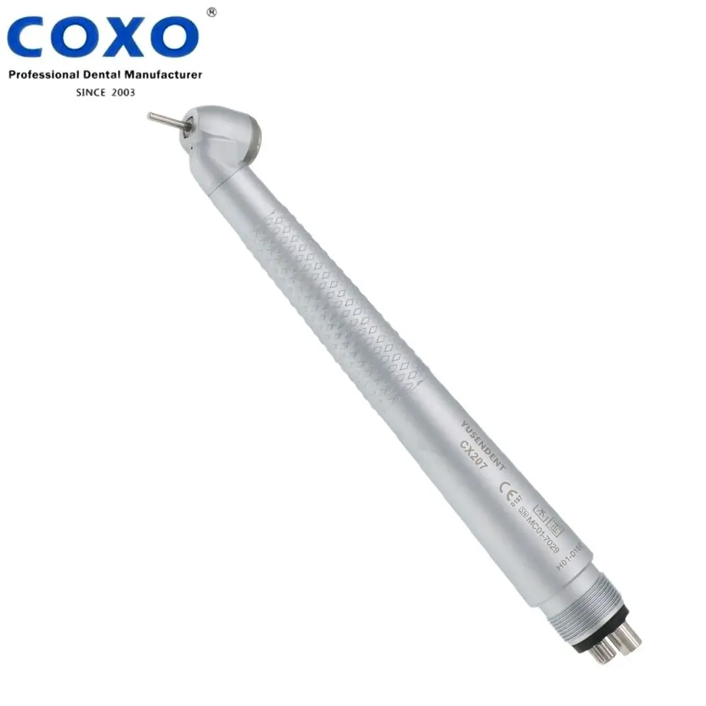 

COXO Dental 45 Degree Surgical Push Button Single Spray High Speed Handpiece M4 4Holes CX207-D1SPM4