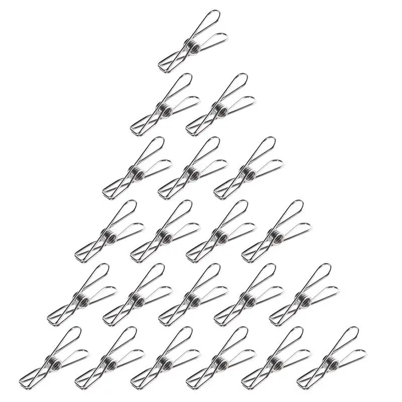 

20 шт., прищепки из нержавеющей стали для сушки одежды