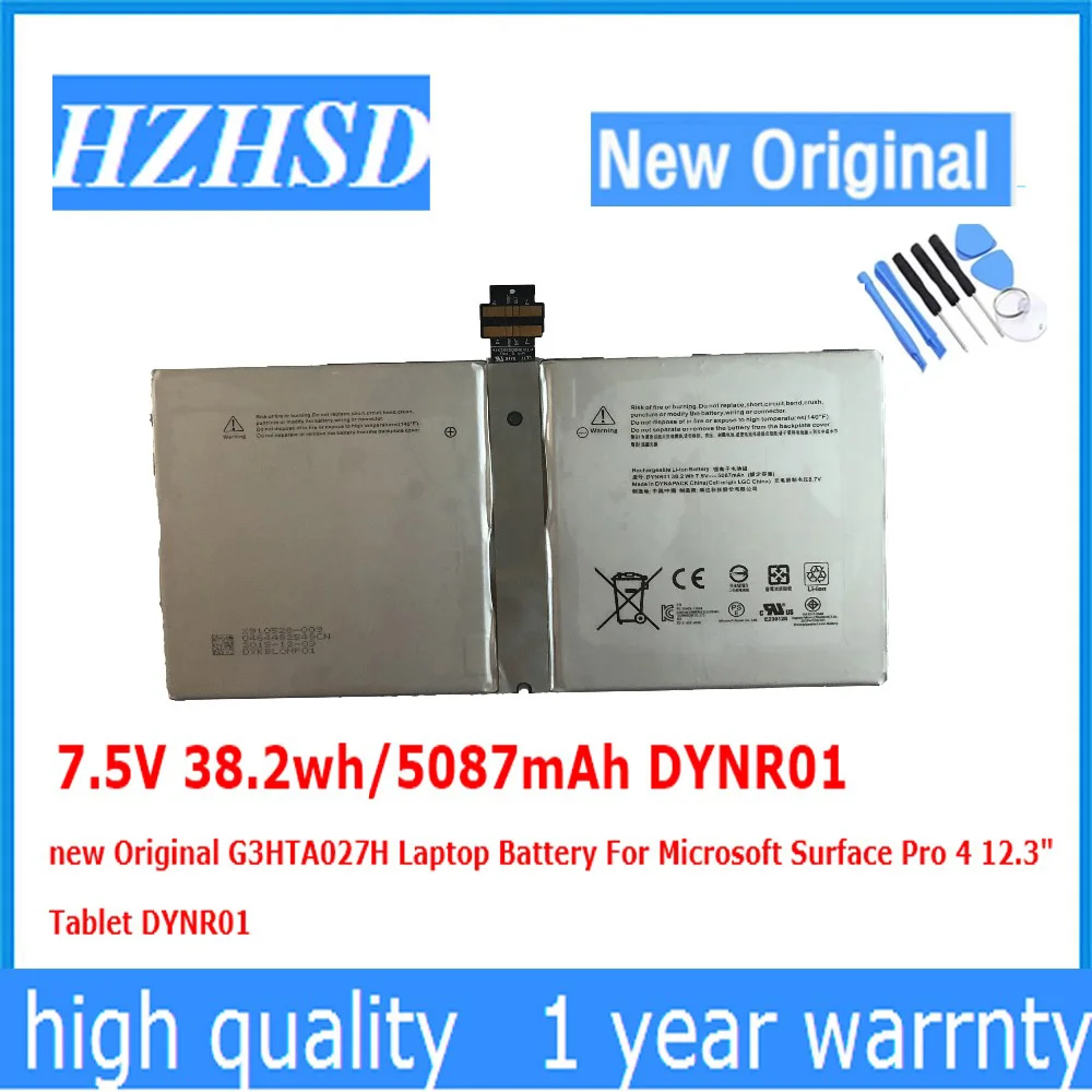 Аккумулятор DYNR01, 7,5 в, 5087 Вт/ч/12,3 мАч, новый оригинальный аккумулятор для ноутбука G3HTA027H для планшета Microsoft Surface Pro 4 дюйма
