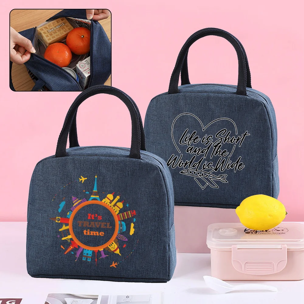 

Новые сумки для ланча, Детская сумка-холодильник для еды, Холщовая Сумка-тоут, Женский термальный Ланч-бокс для кемпинга, дорожные сумки с пр...