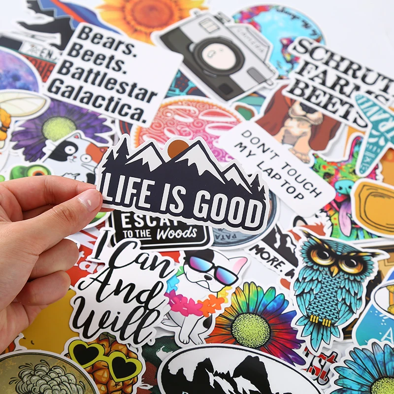 

TD ZW 50 шт./компл. Мультяшные Стикеры, Милые Детские Водонепроницаемые Стикеры с животными, велосипедист, ноутбук, двигатель, Набор стикеров «с...