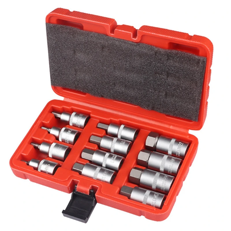 

12Pcs/set 1/2 Inch Drive Impact Hex Bit Socket Wrench Set H5-H22 Hexagon Wrench Sockets Kit H5/H6/H7/H8/H10/H12/H14/H16/H17/H18