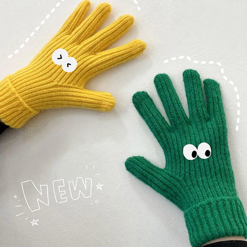 

New Knitted Woolen Gloves Thick Warm Exposed Finger Gloves Outdoor Cycling Skiing Mittens Unisex Women Men Split Finger Mittens