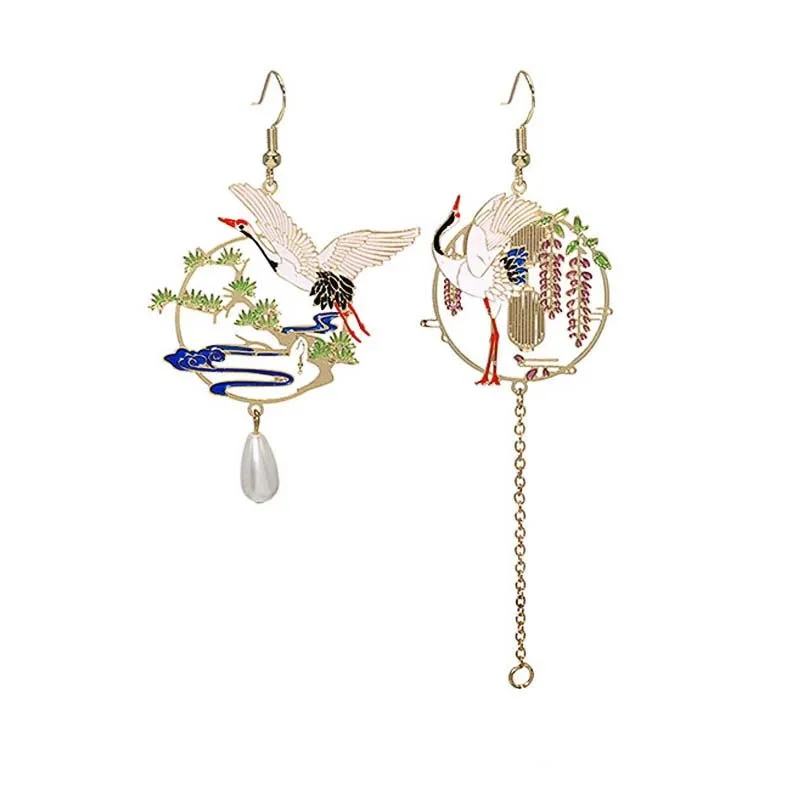 Элегантные серьги в китайском стиле с изображением благоприятных облаков и
