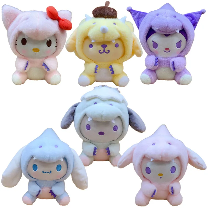 

Sanrioed Anime Kawaii Cute Kuromi Purin Dog My Melody Kt Cat Cinnamoroll Cosplay Dinosaur Plushie Dolls Cartoon Plush Toys Gifts