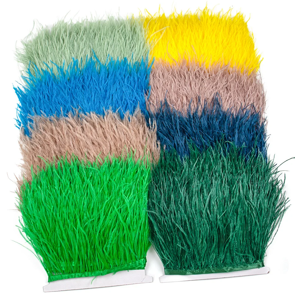 

8-10 см страусиные перья, отделка, искусственная одежда, черные и белые настоящие страусиные перья для рукоделия, 1 метр, оптовая продажа