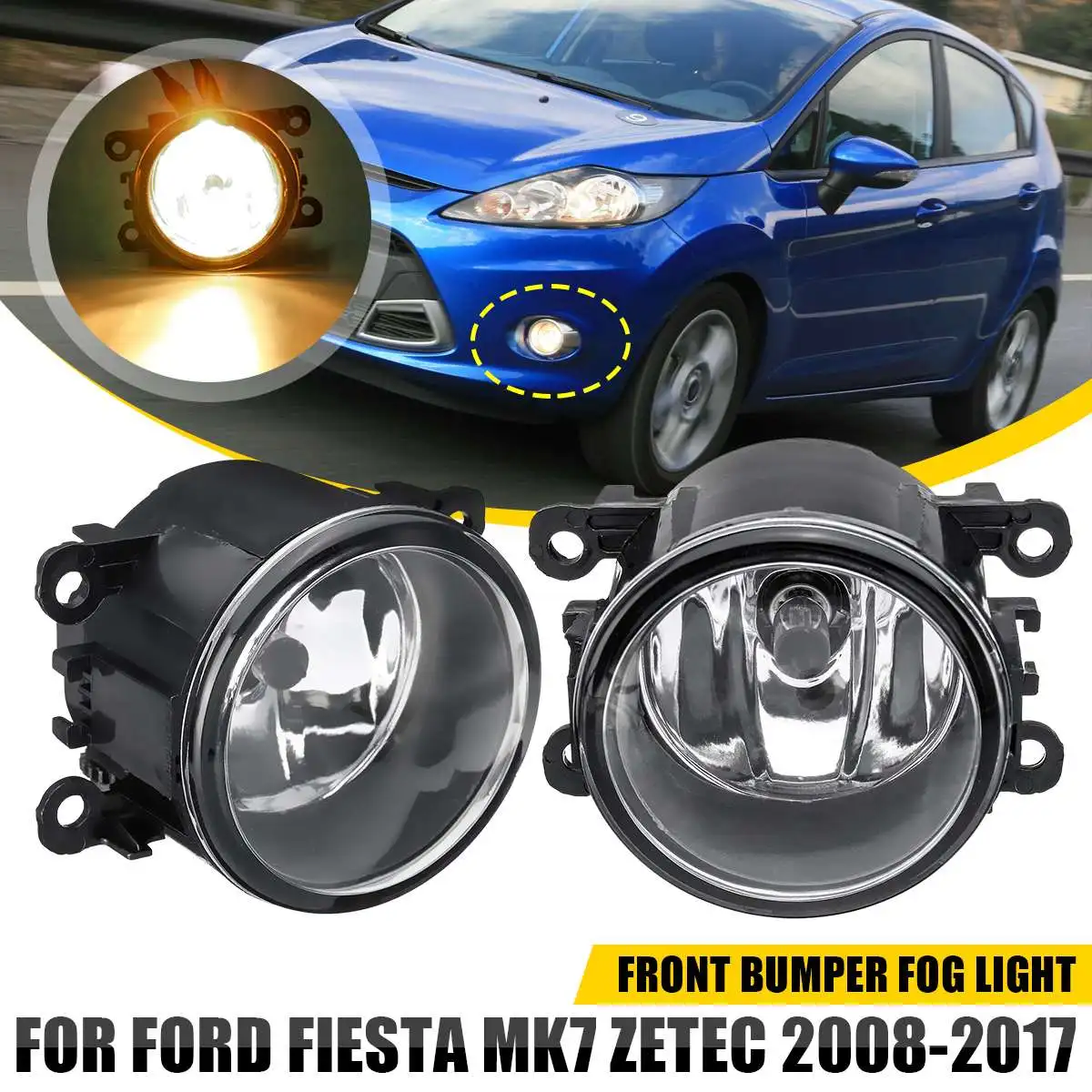 Faros antiniebla delanteros LED para coche, Bombilla H11 para Ford Fiesta MK7, Zetec, Focus, Acura c-max, Nissan Sentra