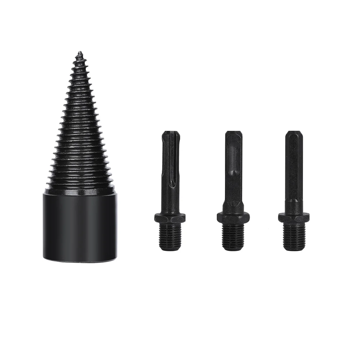 

3Pcs Drill Bit Removable Cones Kindling Wood Splitting Logs Bits Electric Drills Screw Cone Driver Hex + Firewood Log