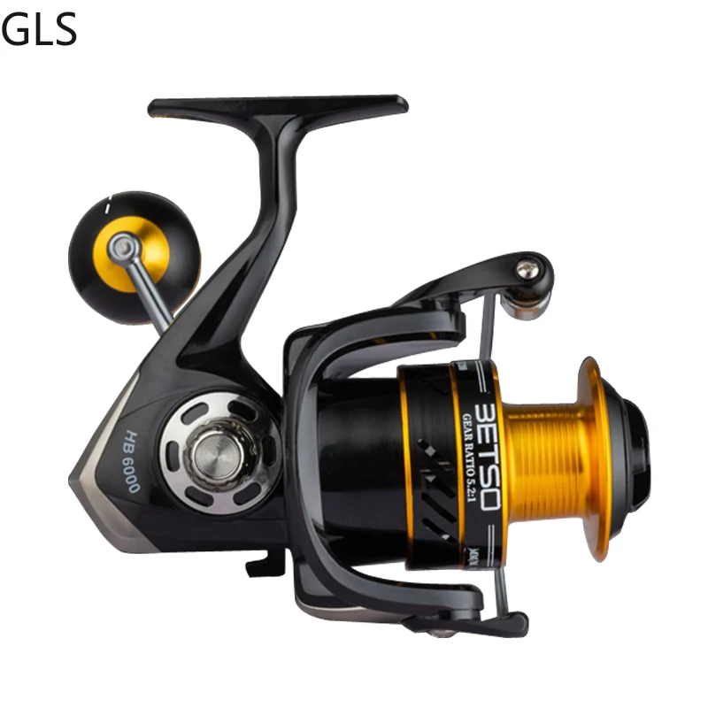 

GLS 2000-7000 Series Lightweight 12kg Max Drag Spinning Fishing Wheel Gear Ratio 5.2:1 Metal Spool Carp Fishing Reel