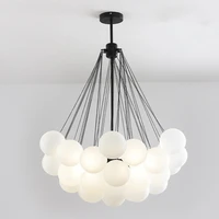 nordic foam led chandelier glass ball lampshade for living dining room bedroom pendant lamp home decor lighting luster luminaire