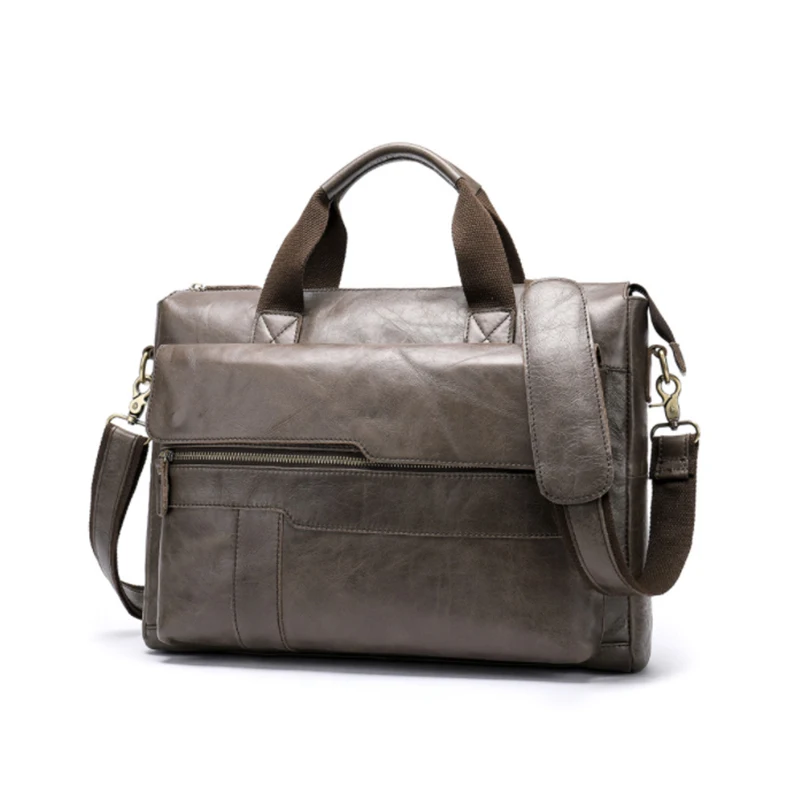 New Fashion Business Men Briefcase Genuine Leather Office Man HandBags Large Capacity Male Computer Laptop Bag Shouldeer bag