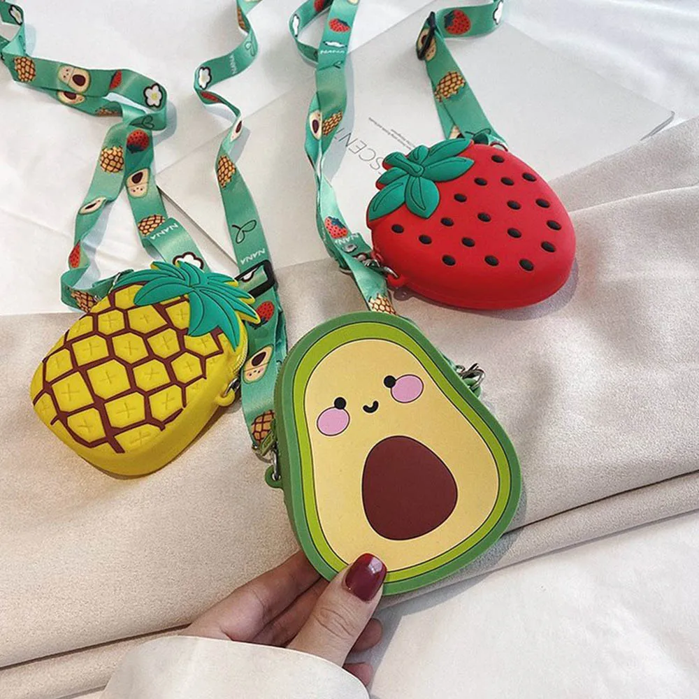 

New Pineapple Girl Coin Purse HandbagChildren Wallet Small Coin Box Bag Bow Kid Money Bag Baby Strawberry Shoulder Bag Purse
