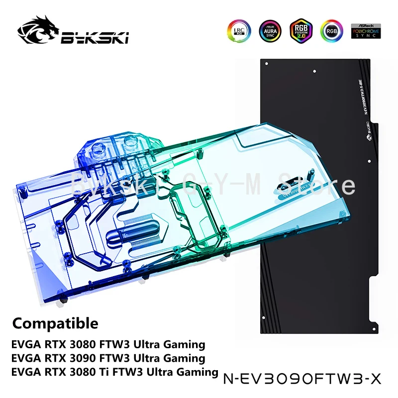 Водяной блок Bykski 3090 3080 GPU для EVGA RTX3090 FTW3 ULTRA игровая Графическая карта VGA Cooler 5 В/12 в