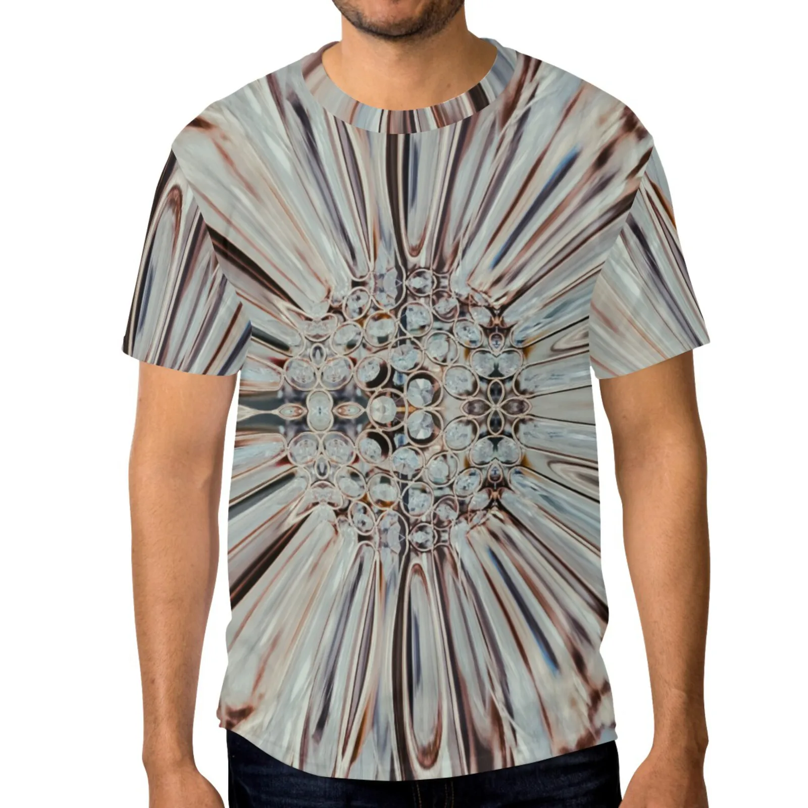 Футболка мужская с 3D принтом в горошек оригинальная тенниска из полиэстера