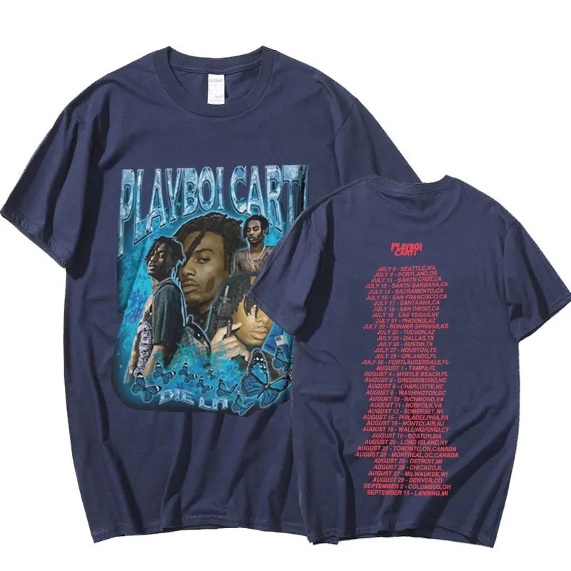 

Men Playboi Carti Hip Hop Trend T Shirts Short Sleeve 2pac Rap Tshirt Harajuku Print T-Shirt Regular Men Women Tee Shirt