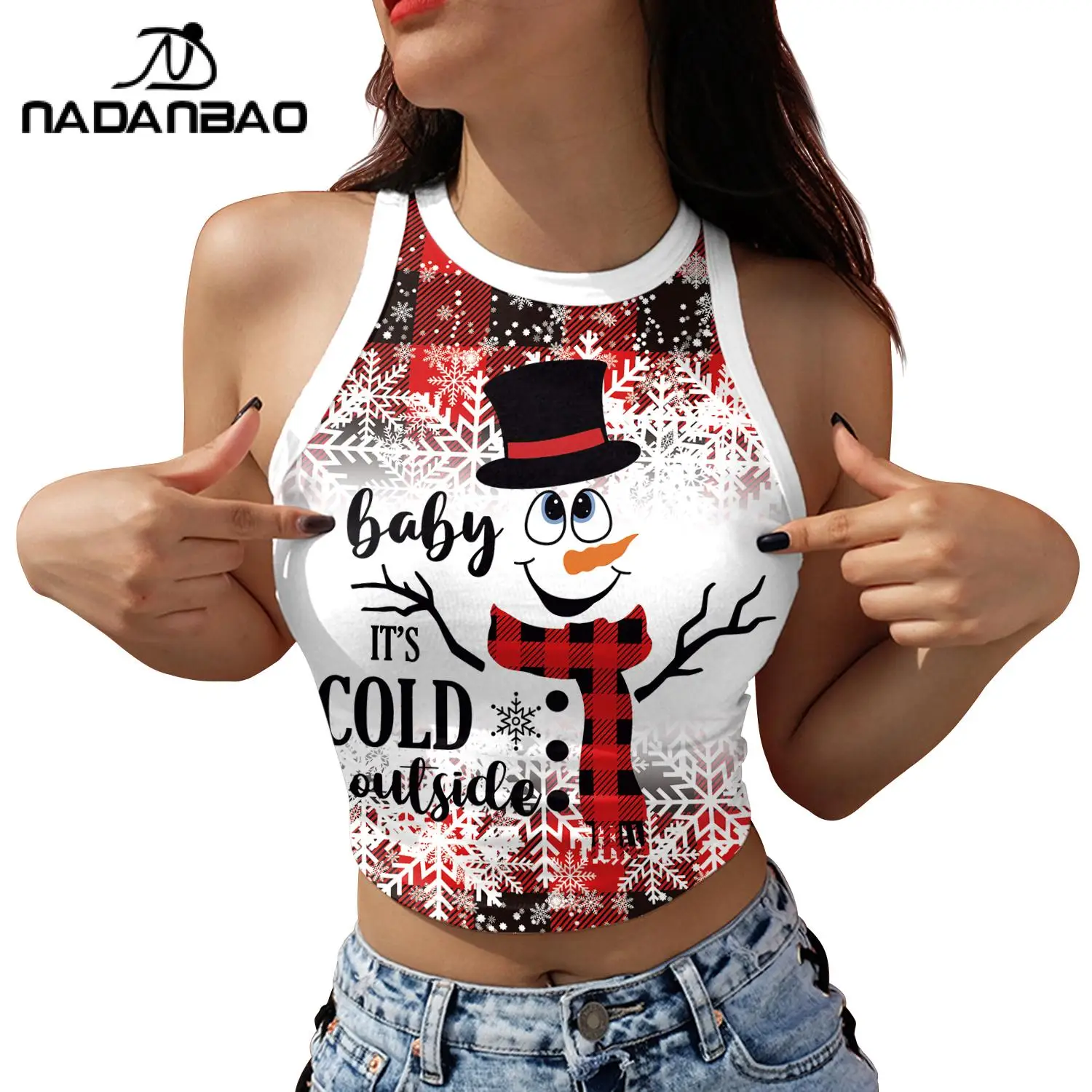 Женский укороченный топ с 3D принтом