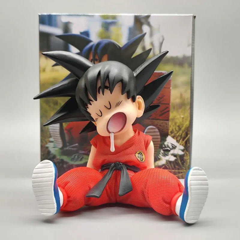 

10cm Japan Anime Dragon Ball Z Kakarotto GK PVC Action Figure Auto Accessories Sitting Posture Sleep Son Goku Model Toys Gifts