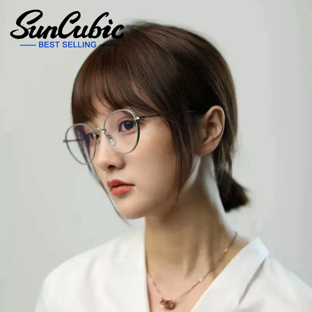 

SunCubic Vintage Titanium Full Rim Round Eyeglass Frames Men Prescription Myopia Optics Glasses Frame Women JS6273