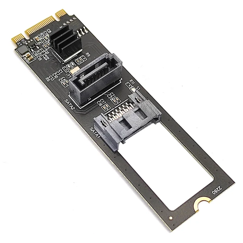 Переходная карта NVME в двойной контроллер SATA M.2 SATA3.0 6G Конвертер жесткого диска Key-M