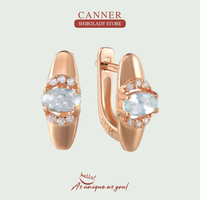 

CANNER Небесно-Голубой цирконий Aros Plata 925 Mujer серьги для женщин Висячие серьги свадебные золотые аксессуары цвета шампанского изящные ювелирны...