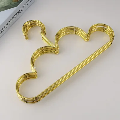 Металлические вешалки-облака, золотые, 10 шт.