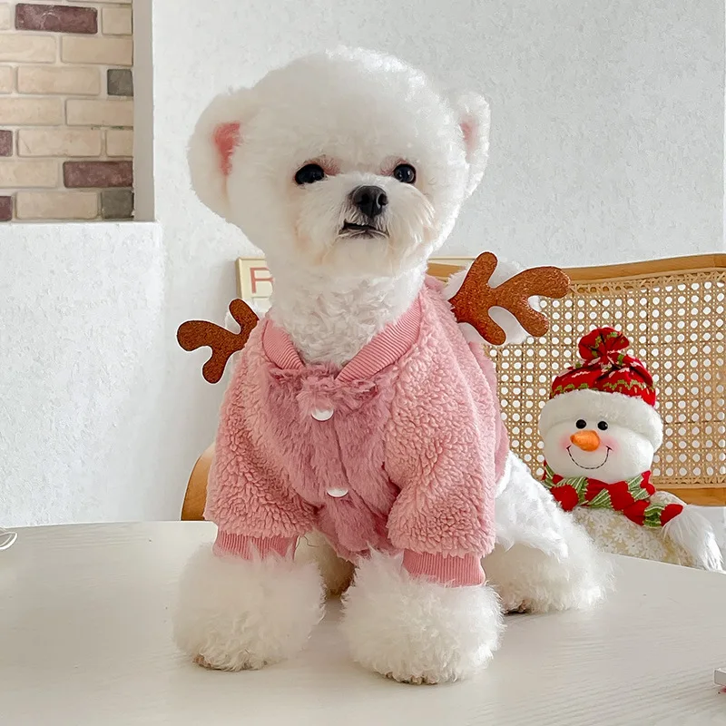 

Pet Clothes Autumn Winter Autumn Winter Dog Cat Plush Sweater Christmas Elk Cute Sweet Coat Kitten Puppy Warm Jacket Chihuahua