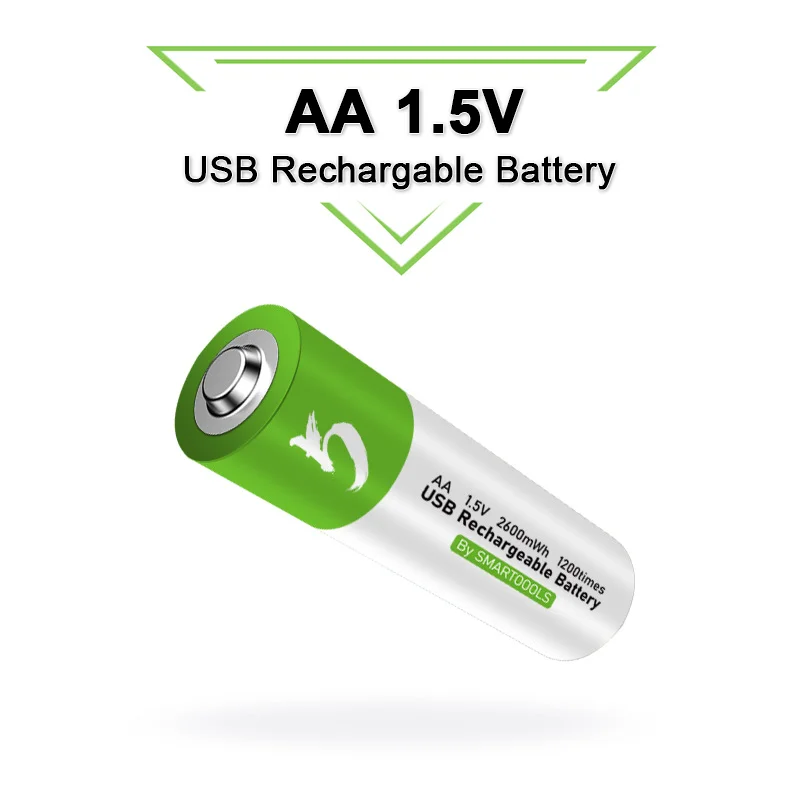 Литий-ионная аккумуляторная батарея высокой емкости 1,5 в AA 2600 МВт-ч с USB для пульта дистанционного управления мышью и маленьким вентилятором, аккумулятор для игрушек + кабель