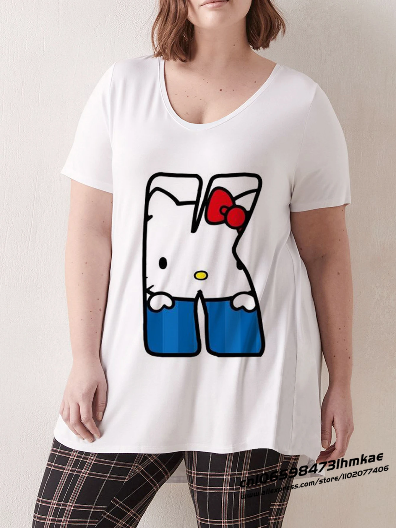 

Футболки Disney с Микки Маусом для женщин, футболки с вышивкой Минни, Hello Kitty, Даффи, Дональд Дак, футболки, топы Sakurao P10001