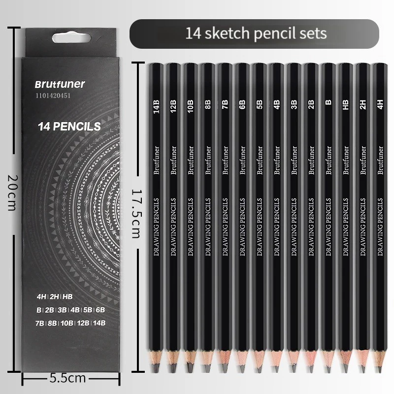 Hb 2h 4h B 2b 3b 4b 5b 6b 7b 8b 10b 12b 14b Set Graphite Art Hand-painted Pen School Stationery