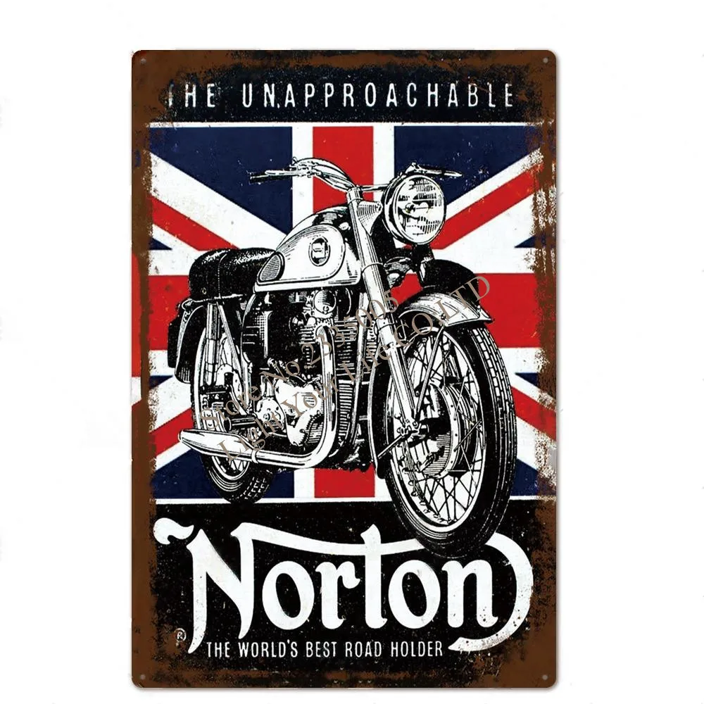 

Motorcycle Metal Signs Plaque Metal Vintage Retro Tin Sign Wall Decor for Garage Bar Pub Man Cave Iron Painting Decorative Plate