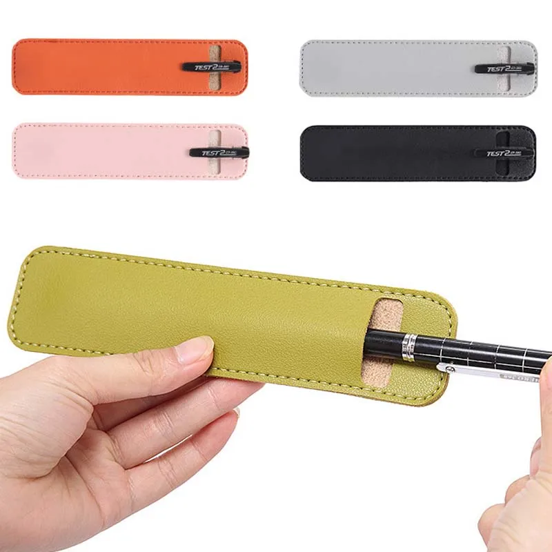 

PU Leather Pencil Bags Creative Solid Color Students Stationery Box Gifts School Office Supplies Children Desktop Storage Cases