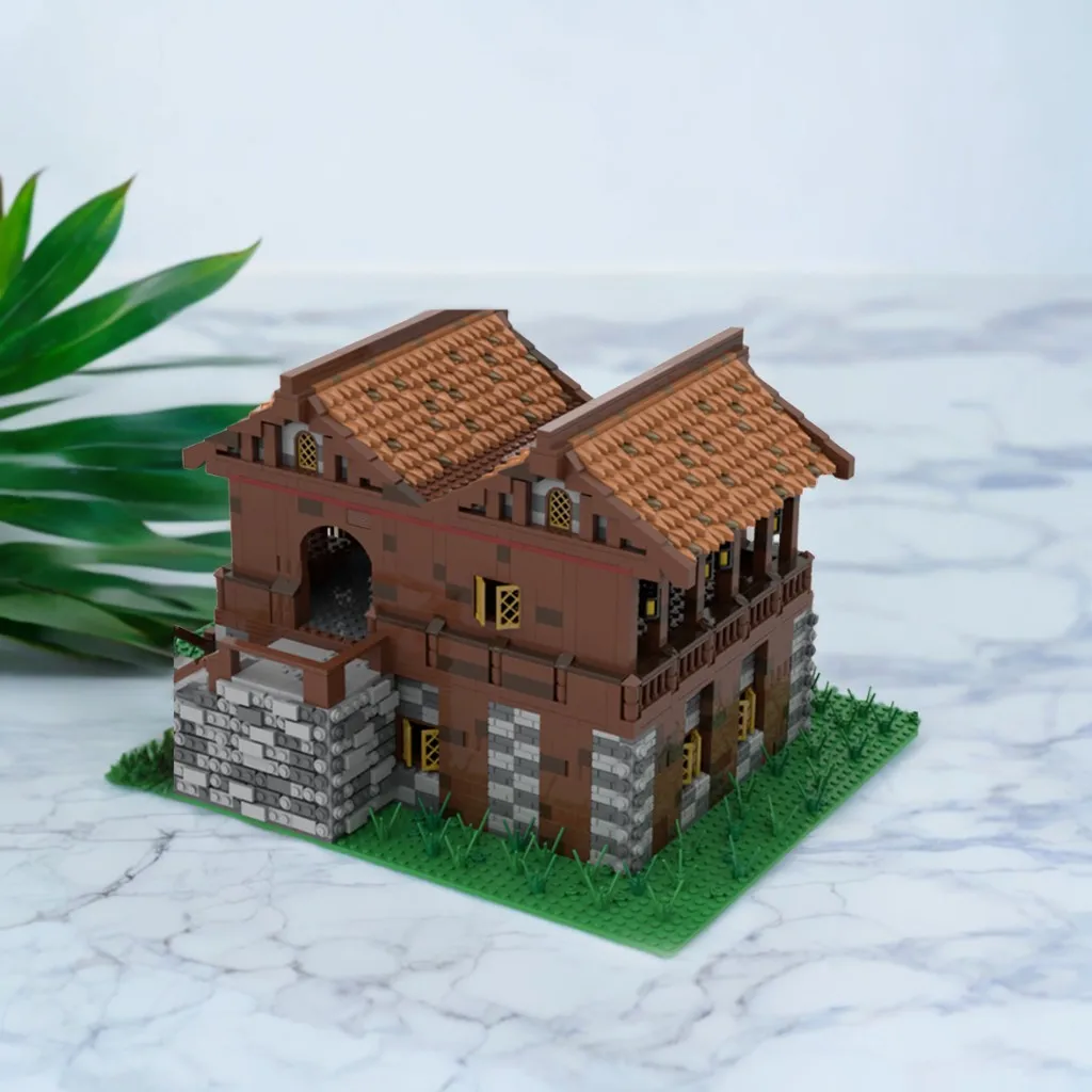 3180 деталей MOC: Средневековый двухэтажный замок-кафе, конструктор, игрушки, строительные блоки, рождественские подарки, идеи для творчества на день рождения, DIY для детей (art.: 3920dc989e6be) - 3920dc989e6be