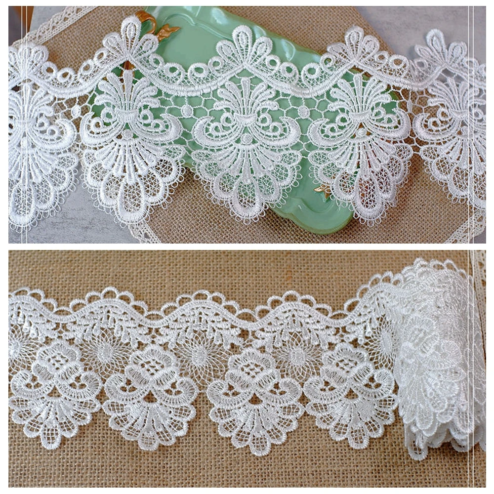 

High Quality Embroidery Lace Trim Wedding Veil Sewing Lace DIY Lace Trimming Off White 5 Meters 2023