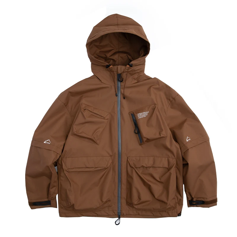 Куртка мужская тефлоновая с капюшоном ветровка уличная одежда свободная