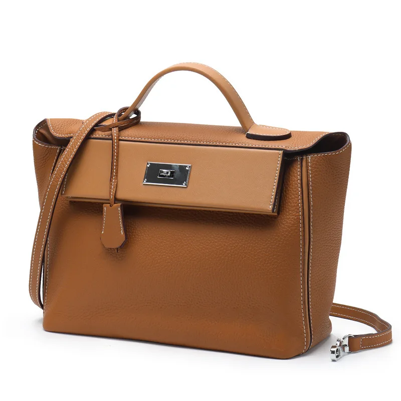 

Designer Leather Luxury Handbags Leather Crossbody Bags Cow Leather Shoulder Bags Lock Clasp Totes