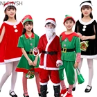2021 зеленый эльф, Рождественский костюм для девочек, праздничный Санта-Клаус для девочек, новогодний Детский костюм, платье для вечеривечерние