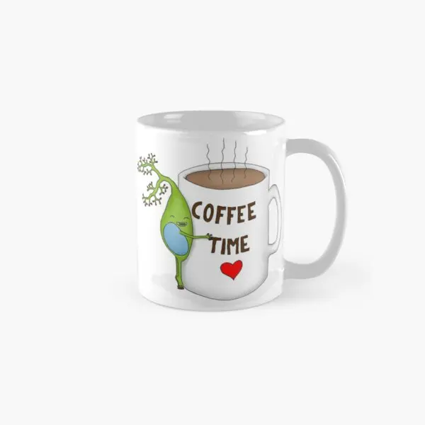 

Coffee Time Brain Cell Classic Mug Picture Coffee Drinkware Handle Round Gifts Cup Image Design Simple Photo Printed Tea