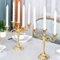 european style simple romantic golden metal candlestick home wedding western restaurant festival party decoration candle holder