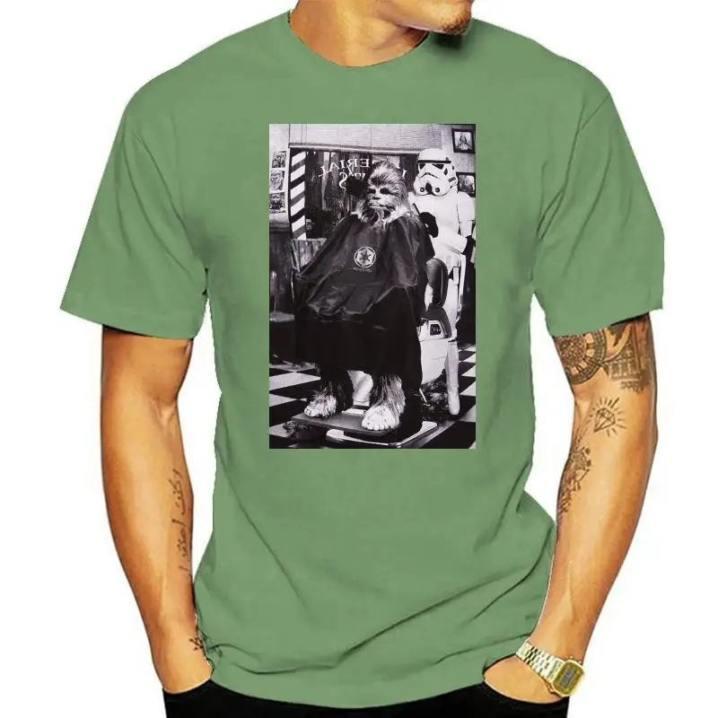 Mens Chewbacca C3Po Haircut Black T-Shirt Size Xl Cotton Full-Figured Tee Shirt