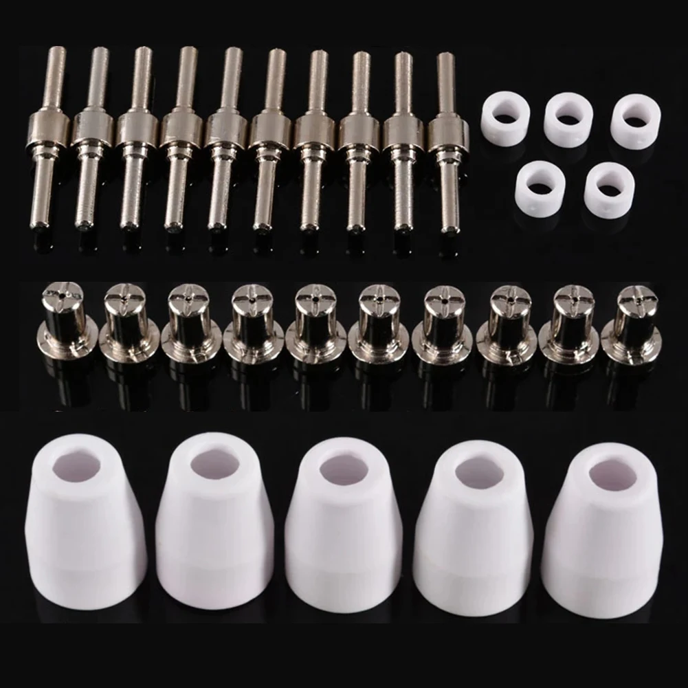 30Pcs Plasma Cutter Tip Electrodes & Nozzles Kit Consumable Accessories For LG-40 PT-31 Plasma Cutter Welding Tools